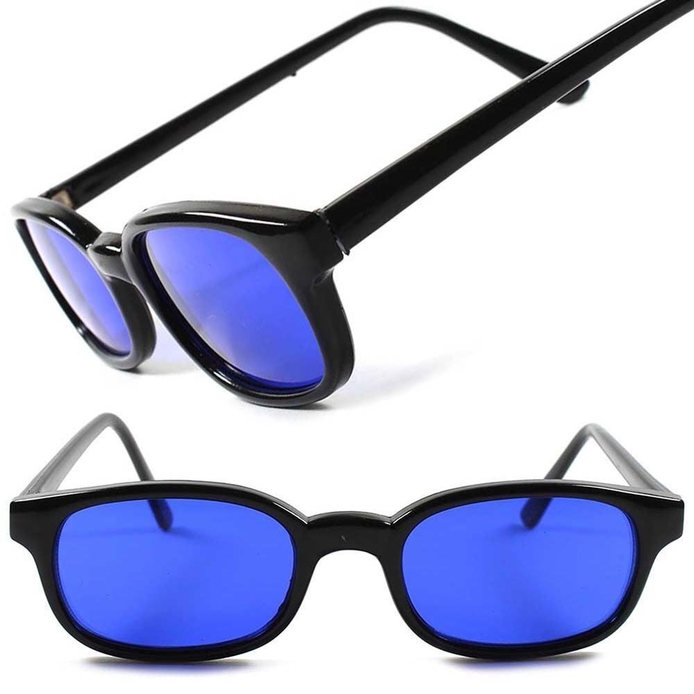 Blue Lens Vintage Retro Fashion 80s Mens Womens Small Rectangle Sunglasses